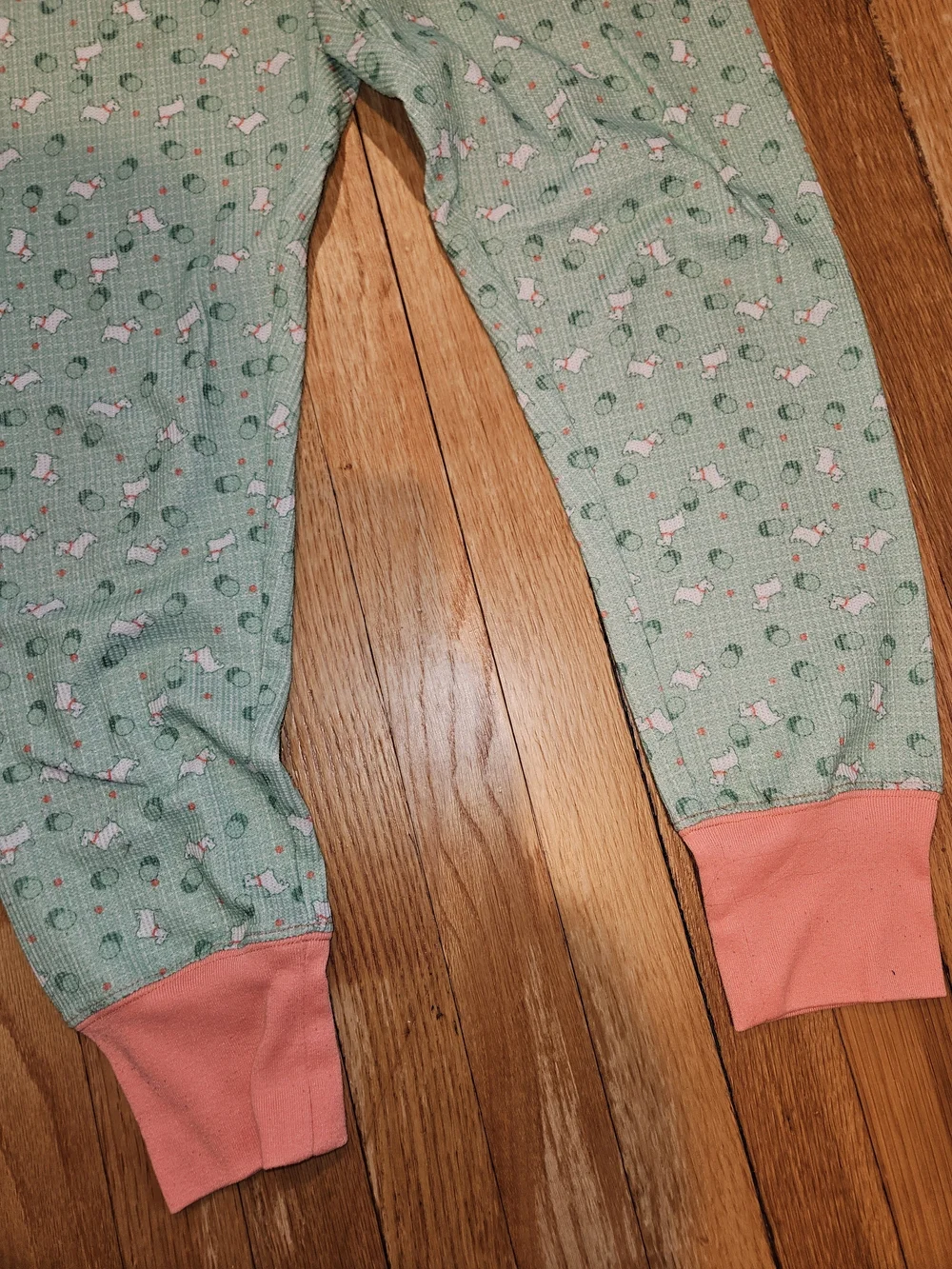 American Girl Mint Green Long-Sleeve Pajama Set with Coral Trim